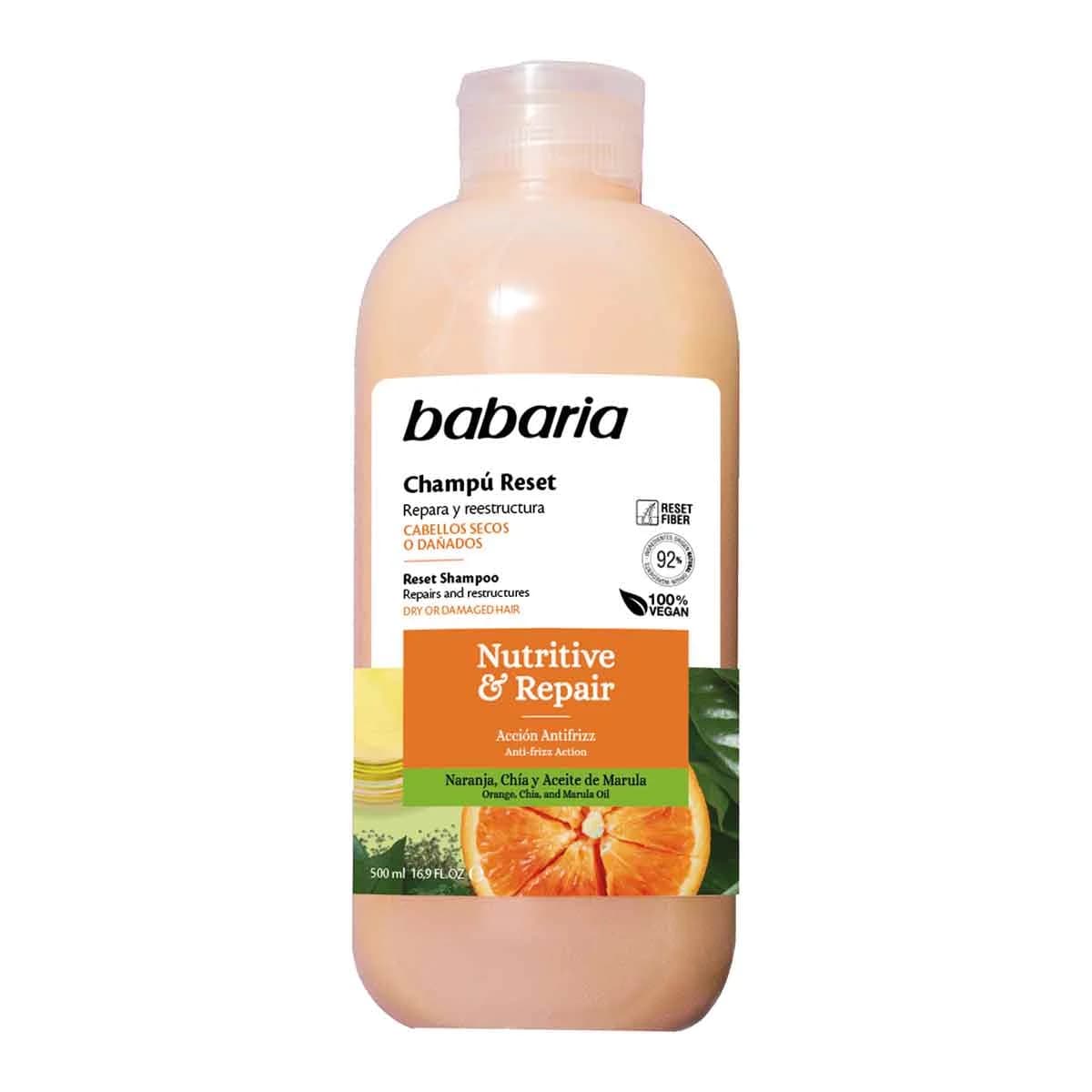 شامپو مغذی و ترمیم کننده مو باباریا babaria مدل Nutritive & Repair مناسب موهای خشک و آسیب دیده حجم 500 میل — تصویر ۱۱