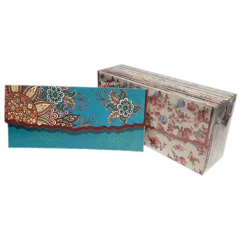 پاکت پول طرح دار اکلیلی مقوایی اعلاء بسته 50 عددی