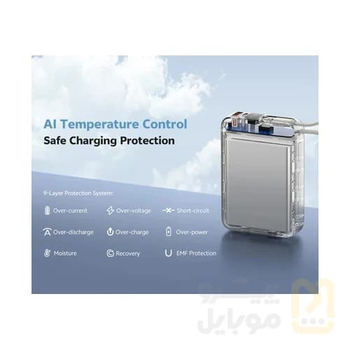 پاوربانک 45 وات کیو سی وای مدل PB20A ظرفیت 20000 میلیآمپرساعت — تصویر ۶