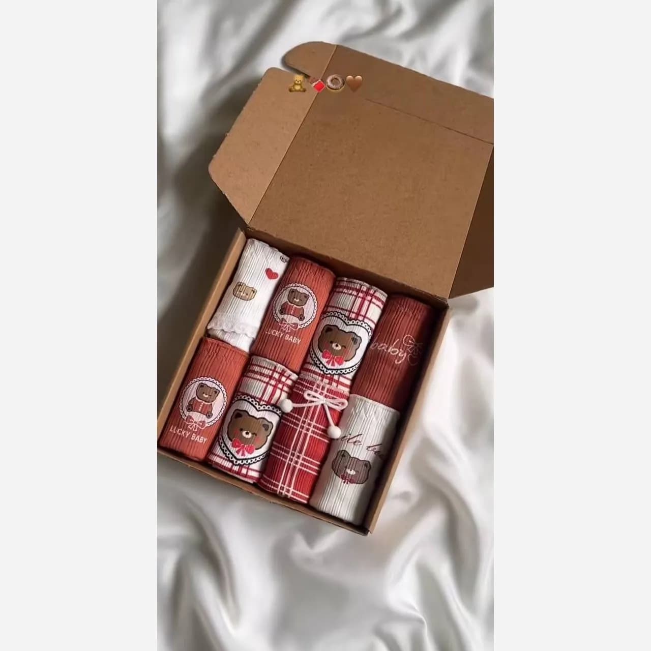 شورت زنانه عروسکی کبریتی نخی طرح تدی پک سه تایی سایز ایکس لارج — تصویر ۱۲