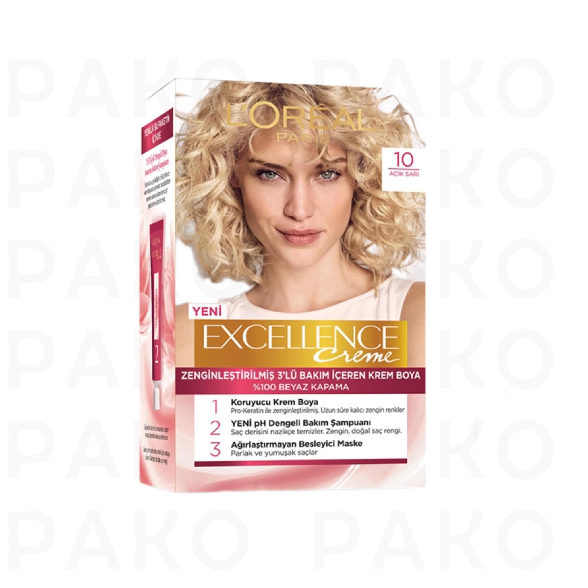 کیت رنگ موی لورآل شماره 10 بلوند روشن loreal excellence — تصویر ۸