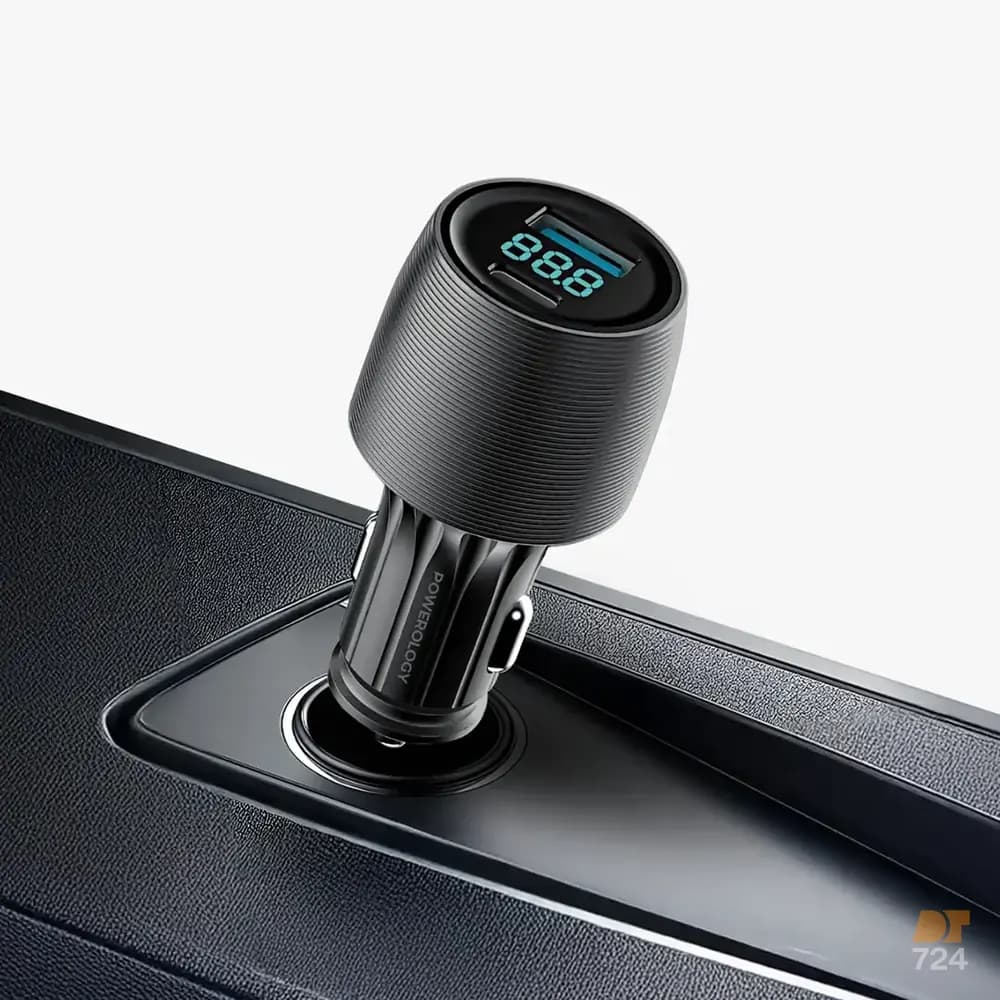 شارژر فندکی پاورولوژی مدل PCCSR020C ظرفیت ۸۳ وات دو پورت — تصویر ۵
