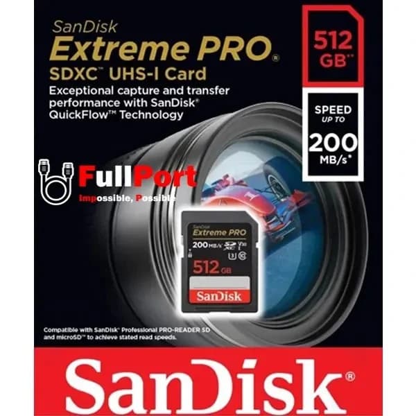 کارت حافظه سن دیسک مدل Extreme PRO ظرفیت 512 گیگابایت سرعت 200MB/s کلاس 10 — تصویر ۷