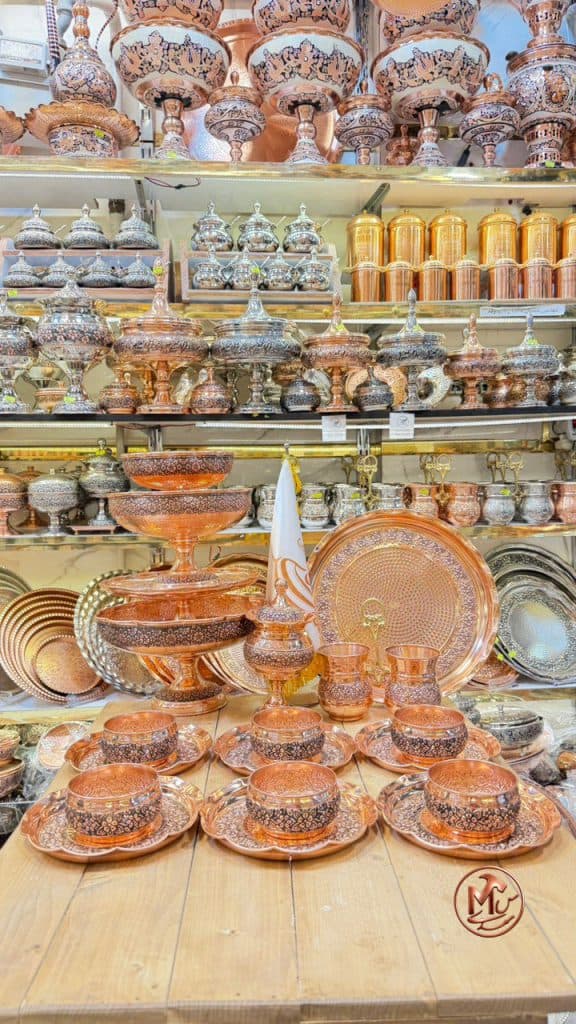 ست پذیرایی مسی کامل گلبرگی