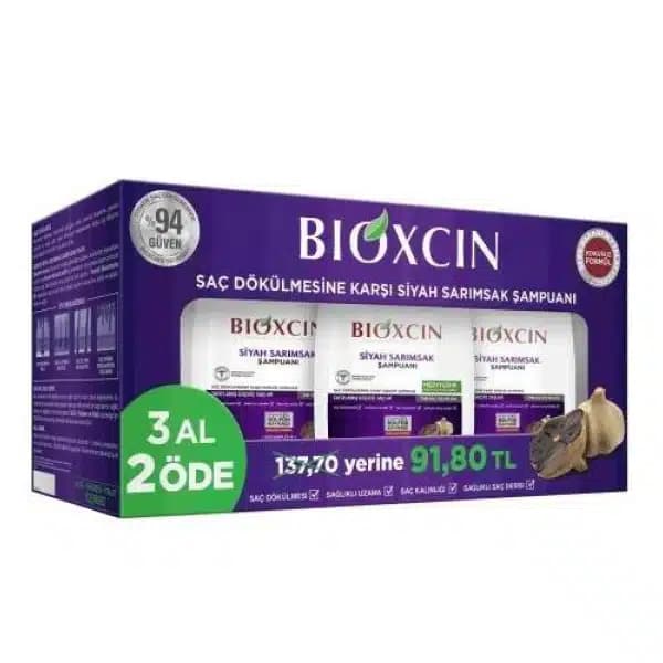 پک 3 عددی شامپو بیوکسین BIOXCIN حاوی سیر سیاه حجم 300 میل — تصویر ۳
