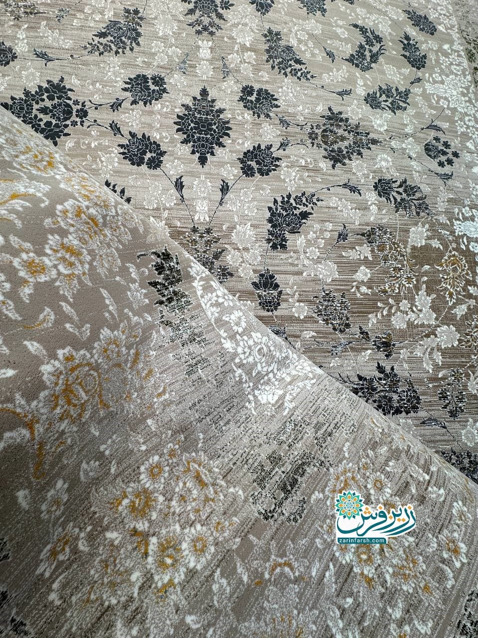 فرش لیندا بژ 700 شانه – تمام نخ اکریلیک — تصویر ۳
