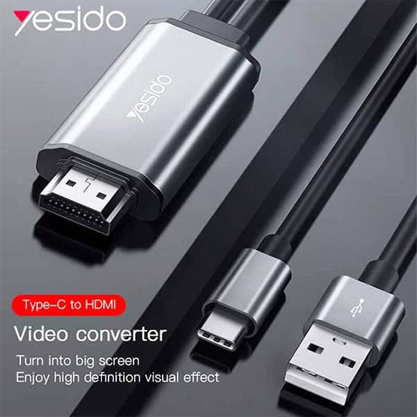 کابل تبدیل Type-c به Usb/Hdmi یسیدو مدل HM02 طول 1.8 متر — تصویر ۶