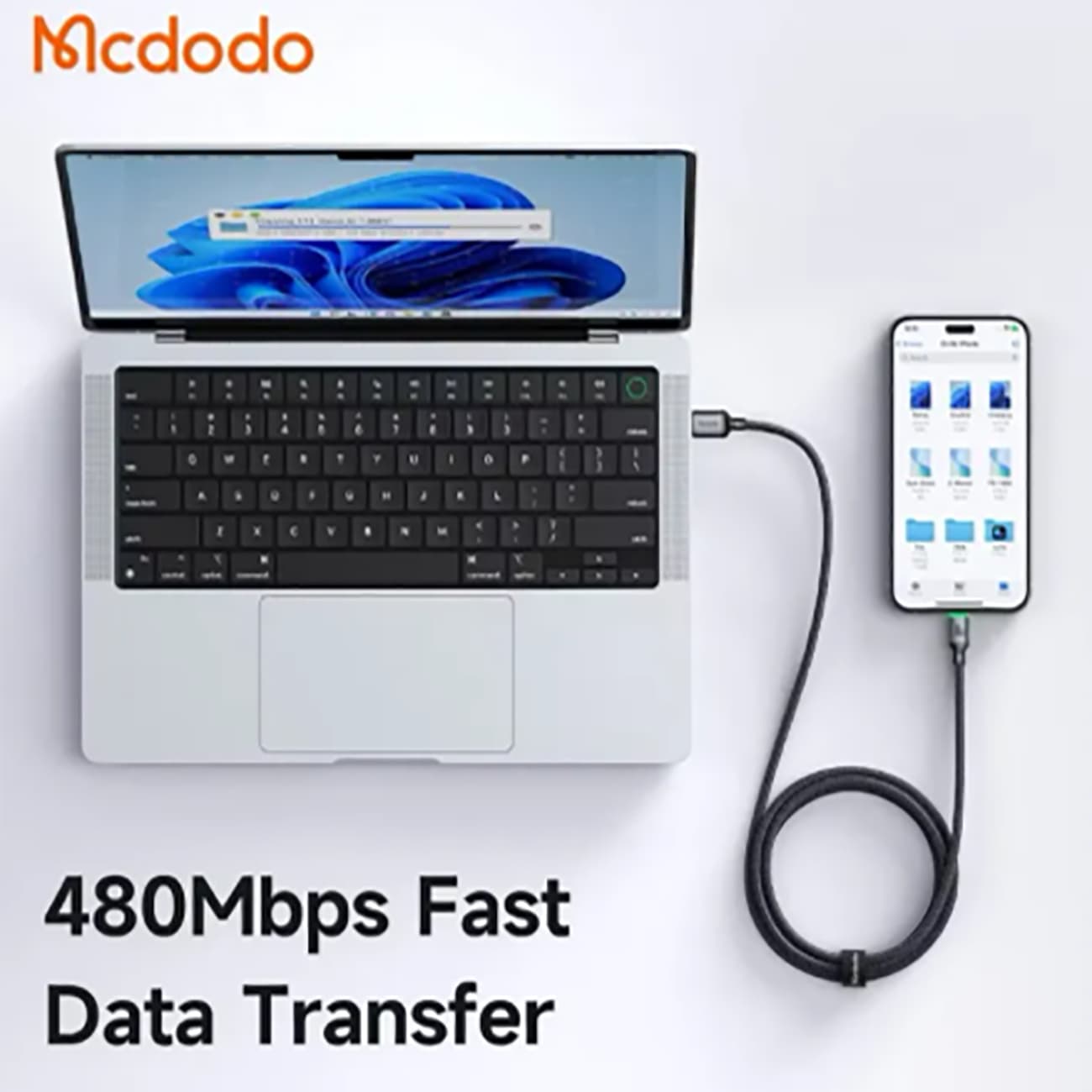 کابل تبدیل Type-C به لایتنینگ مک دودو Mcdodo CA-6690 طول 1.2 متر توان 36 وات — تصویر ۶