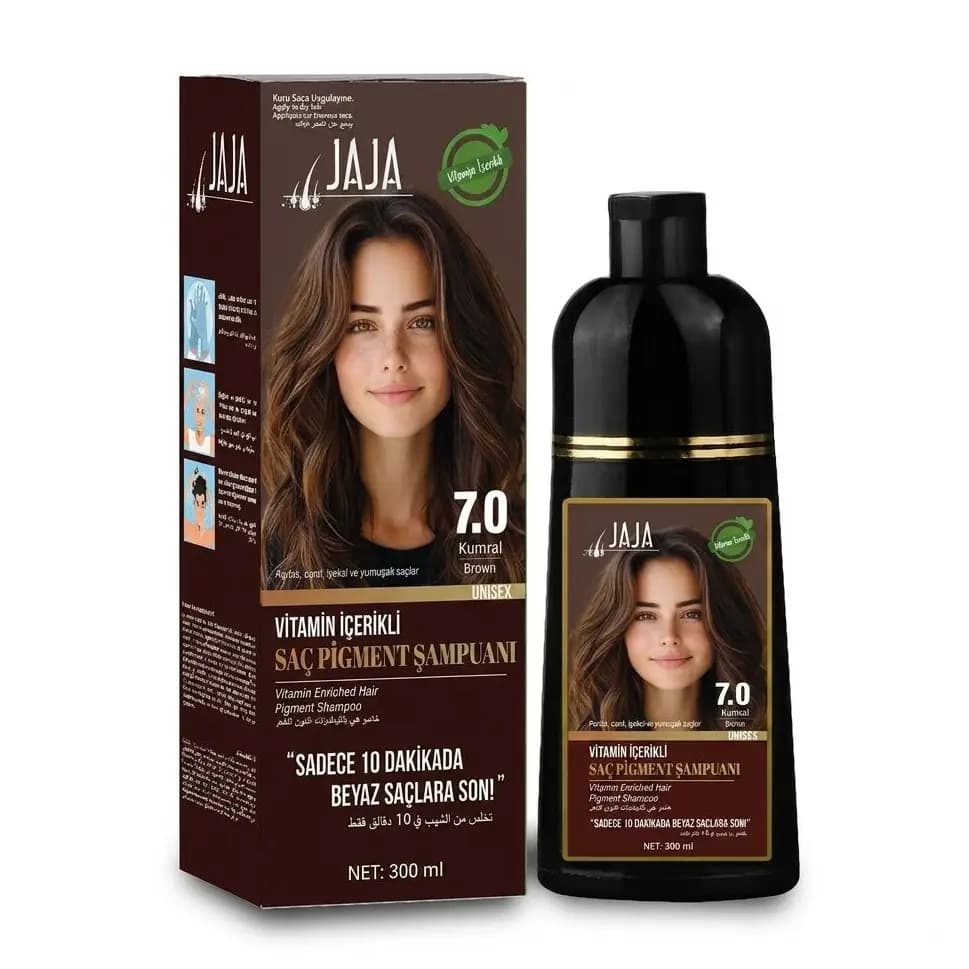 شامپو رنگ شماره 7.0 بلوند Blonde ویتامینه جاجا Jaja ترکیه Unisex حجم 300 میل — تصویر ۴