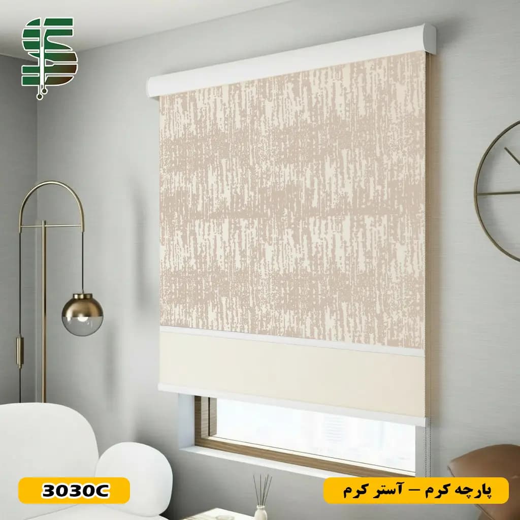 پرده شب و روز طرح پتینه کد 3030 در 3 رنگ — تصویر ۲