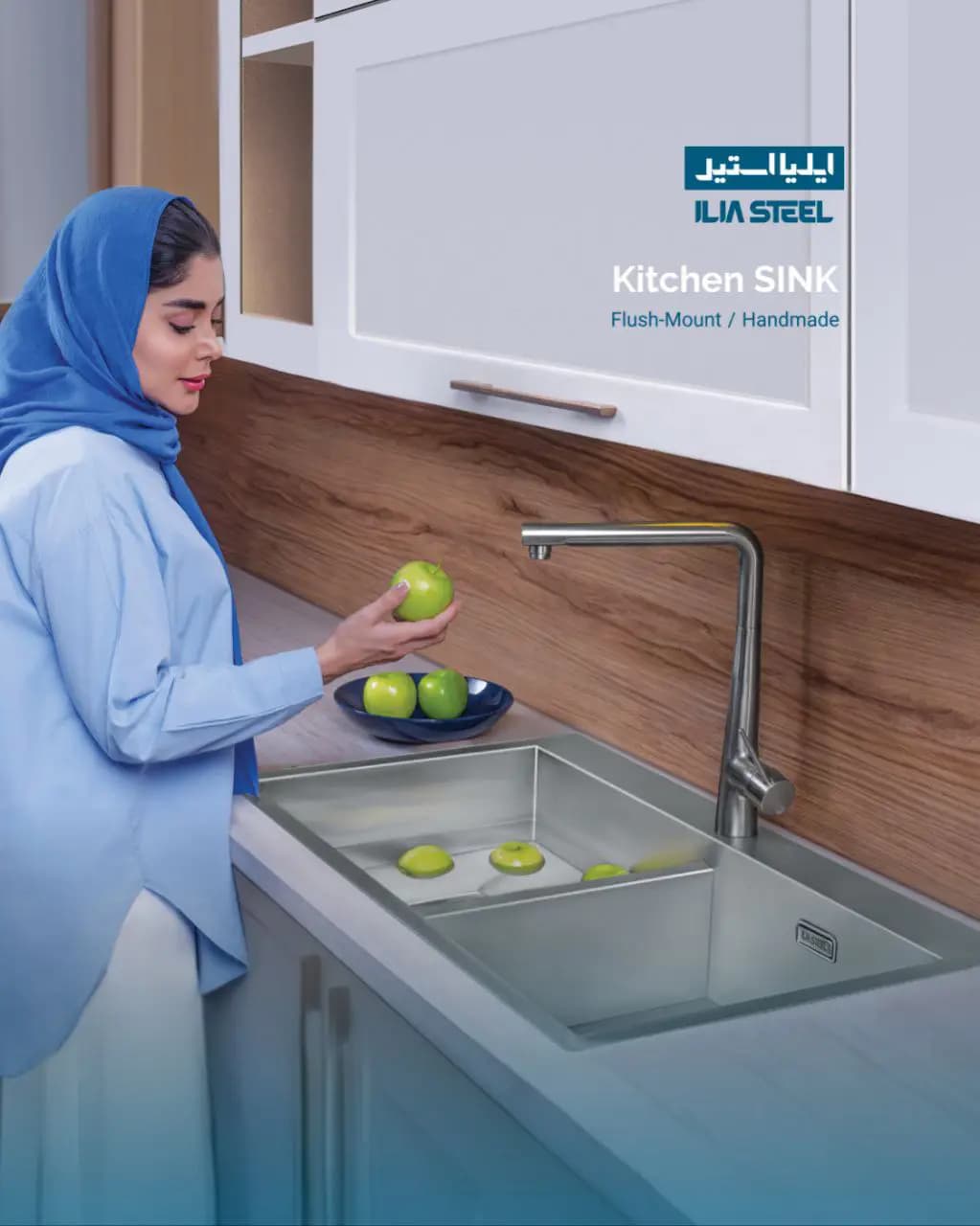 سینک ظرفشویی کورینی ایلیااستیل مدل 6017 — تصویر ۸