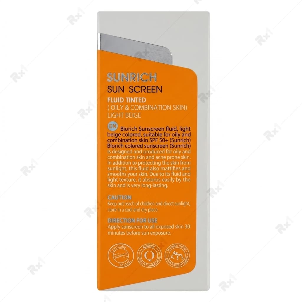 فلوئید ضدآفتاب رنگی بایوریچ سانریچ SPF 50+ بژ روشن 50 میلیلیتر — تصویر ۴