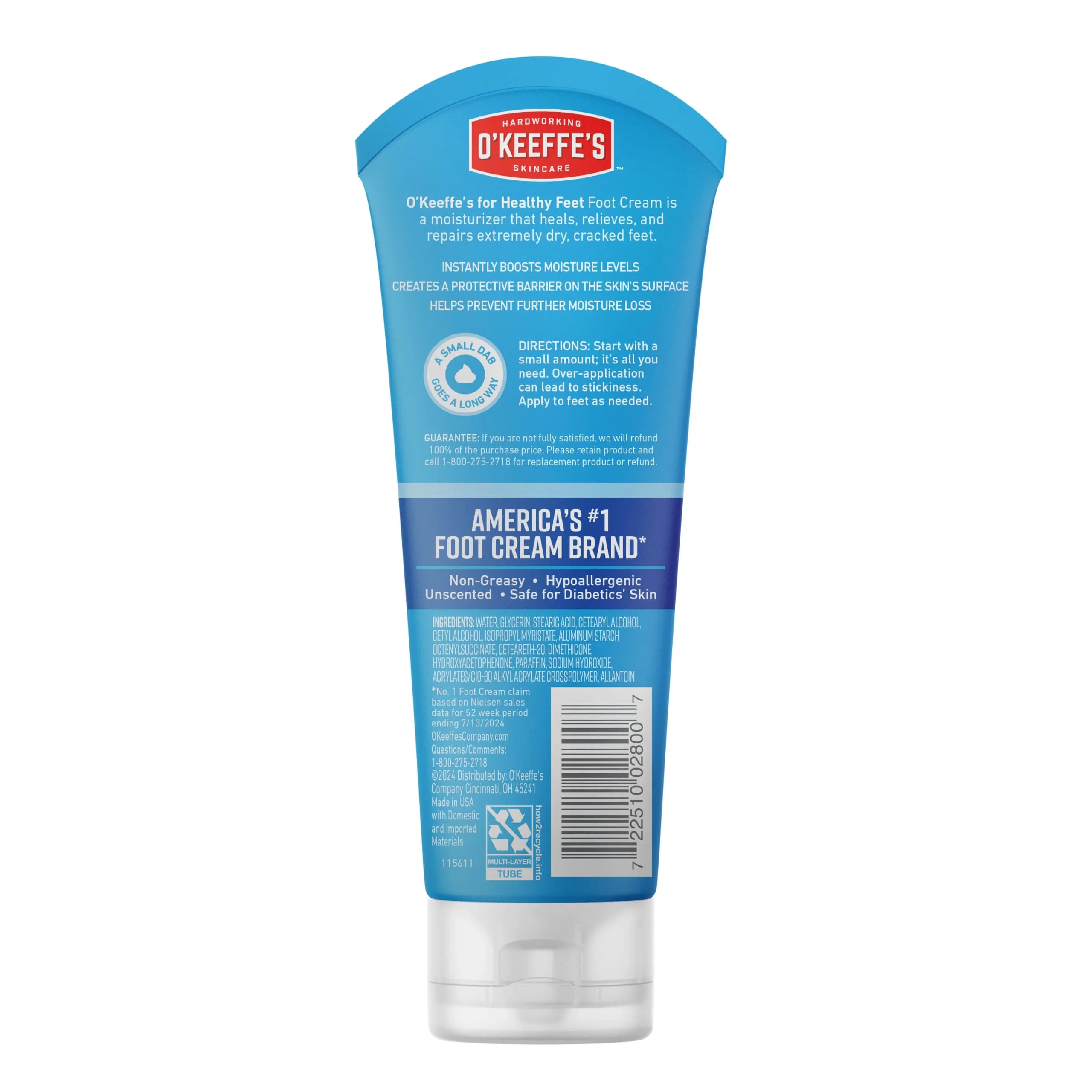 کرم آبرسان و ترمیمکننده ترک پای اوکیف درمان خشکی شدید ۸۵ گرم O’Keeffe’s Healthy Feet Foot Cream — تصویر ۶