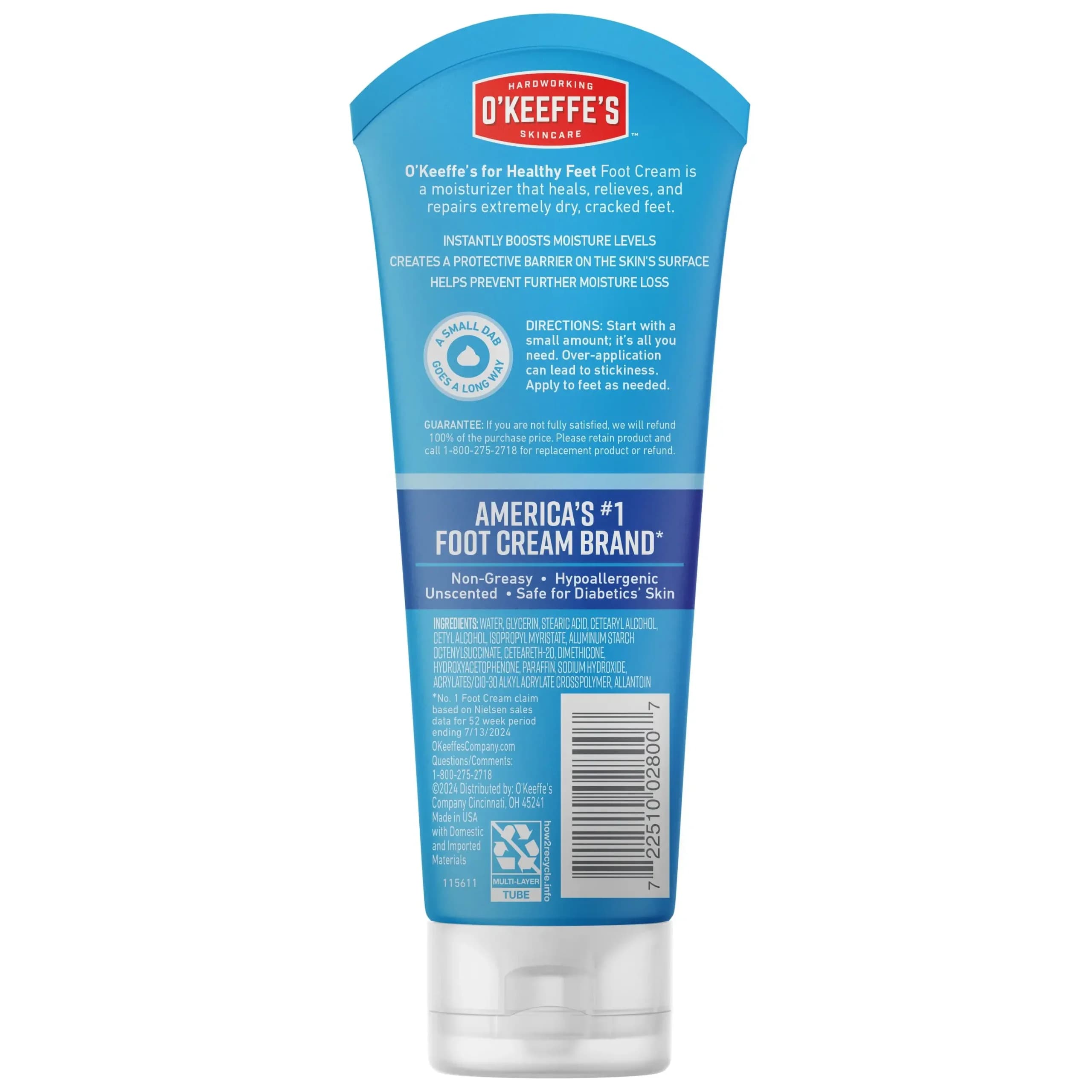 کرم آبرسان و ترمیمکننده ترک پای اوکیف درمان خشکی شدید ۸۵ گرم O’Keeffe’s Healthy Feet Foot Cream — تصویر ۳