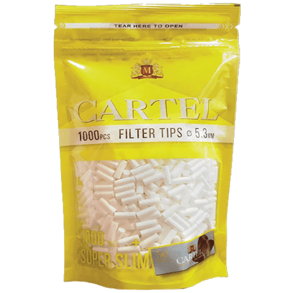 فیلتر سیگار کارتل سوپر اسلیم + کاغذ سیگار Cartel super slim cigarettes tips + cigarettes paper