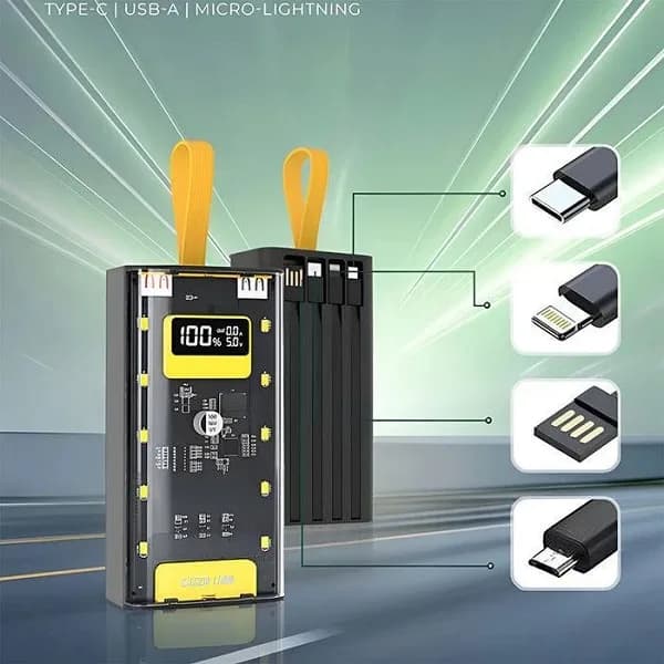 پاوربانک گرین لاین مدل Transparent Pro ظرفیت 10000 میلیآمپر ساعت — تصویر ۶