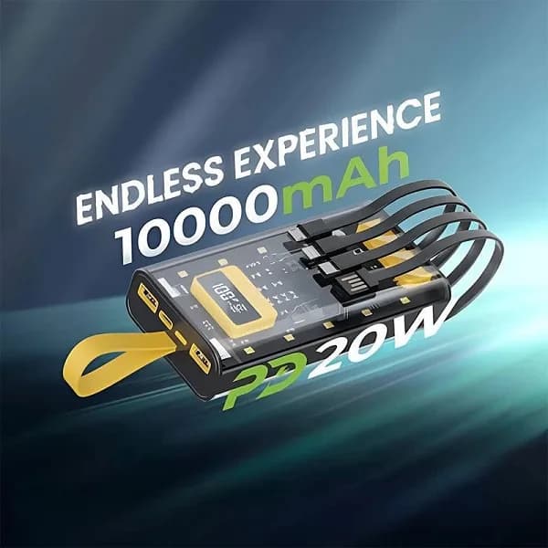 پاوربانک گرین لاین مدل Transparent Pro ظرفیت 10000 میلیآمپر ساعت — تصویر ۸