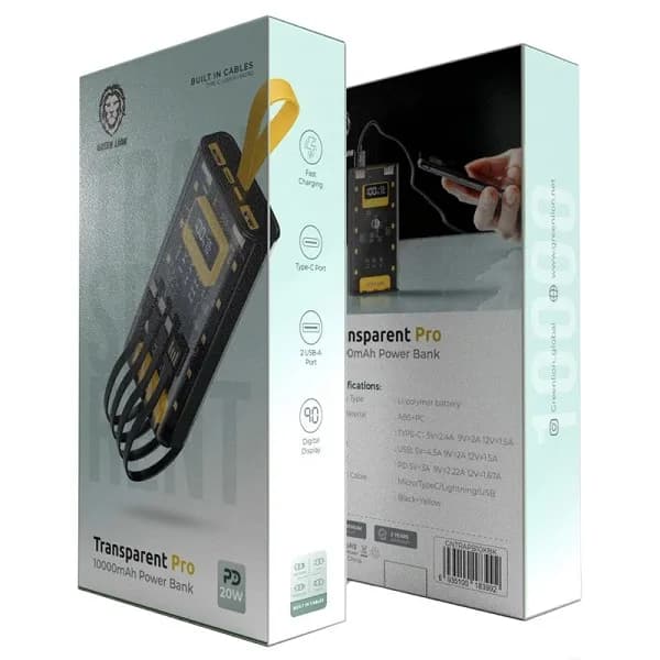 پاوربانک گرین لاین مدل Transparent Pro ظرفیت 10000 میلیآمپر ساعت — تصویر ۷