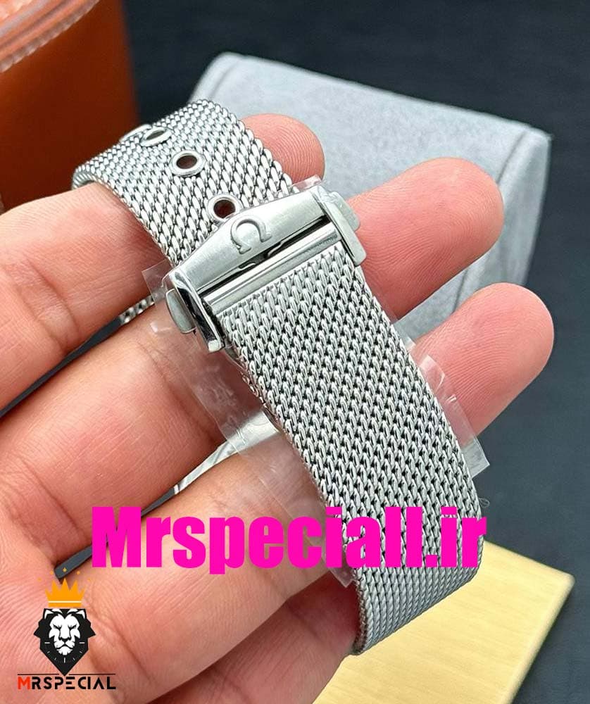 ساعت مردانه امگا سیمستر اتوماتیک بند حصیری صفحه مشکی OMEGA SEAMASTER 0025 — تصویر ۱۱