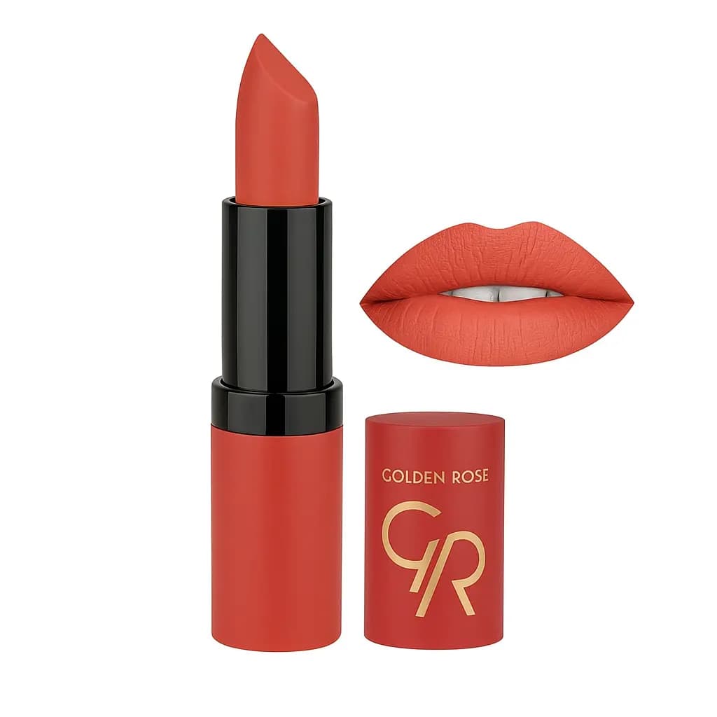 رژ لب جامد مات و مخملی گلدن رز Golden Rose مدل GR Velvet Matte Lipstick شماره 31 — تصویر ۵