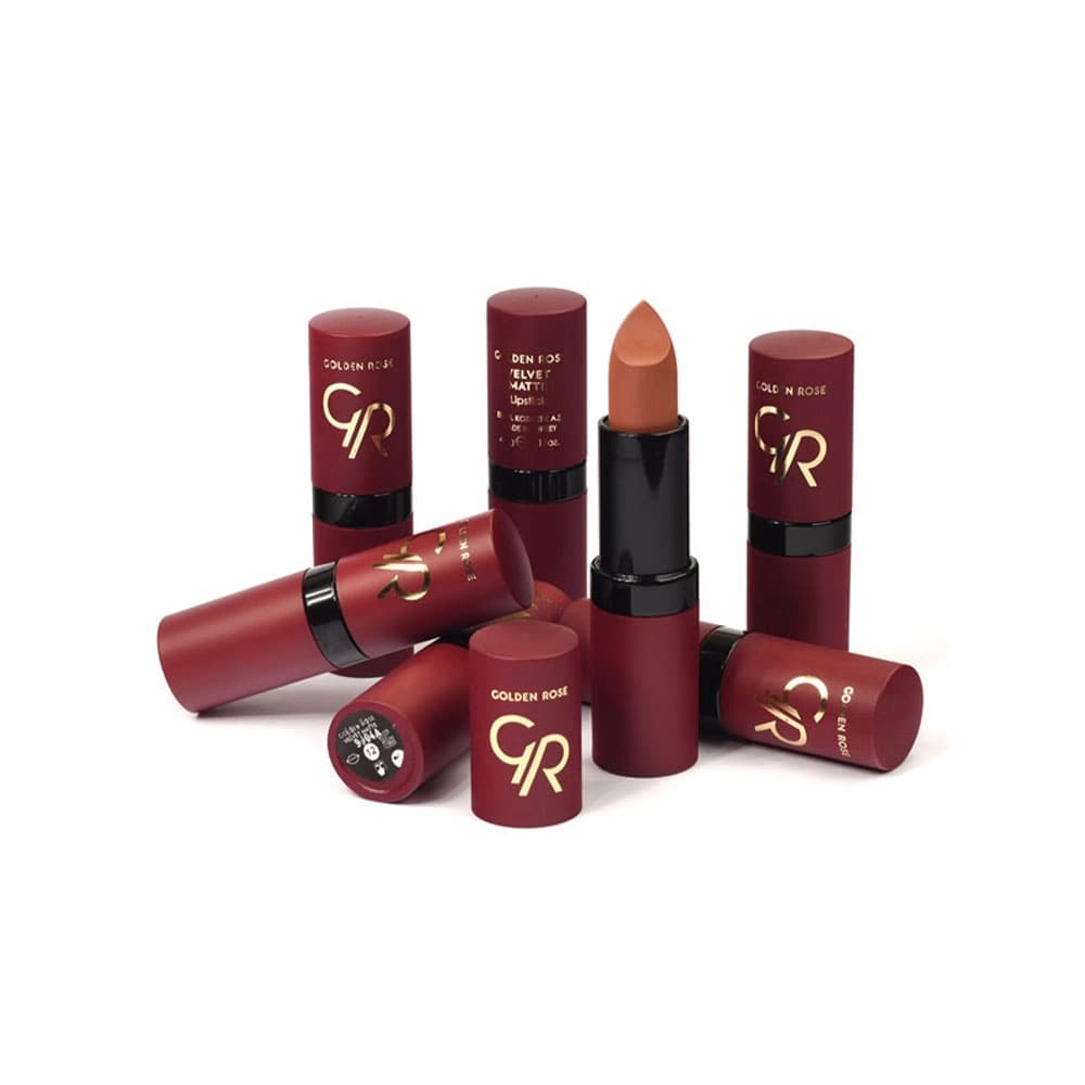 رژ لب جامد مات و مخملی گلدن رز Golden Rose مدل GR Velvet Matte Lipstick شماره 10 — تصویر ۱۰