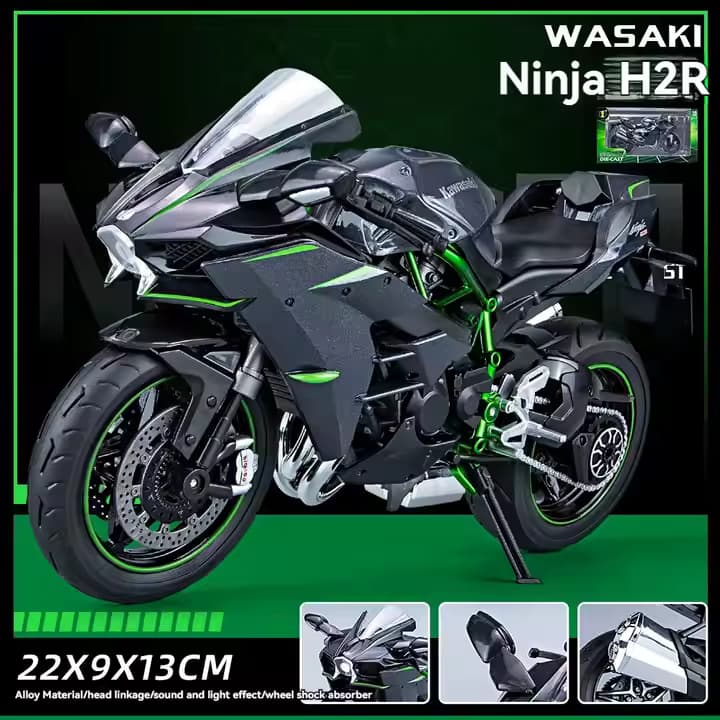 ماکت موتور Kawasaki Ninja H2R مقیاس 1:9 — تصویر ۱۱