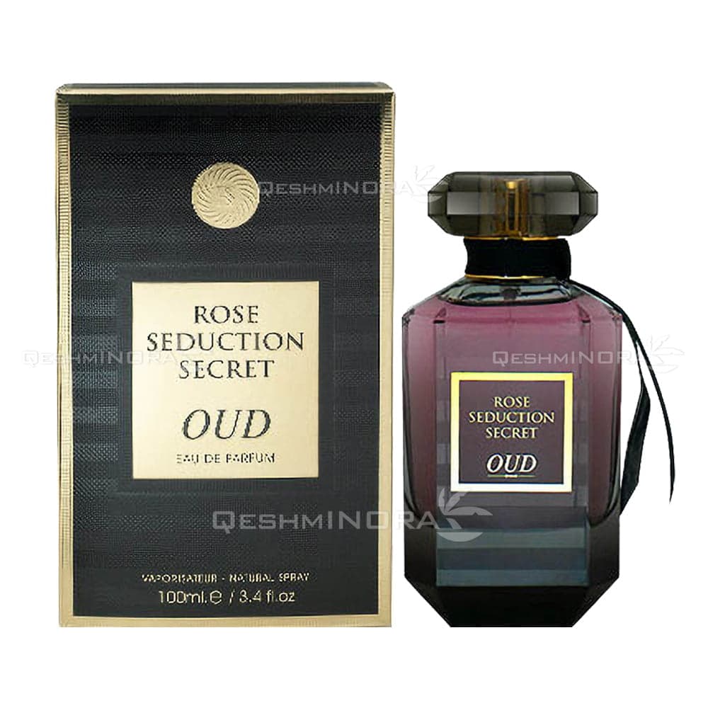 ادکلن رز سداکشن سکرت عود فرگرانس ورد Rose Seduction Secret Oud Fragrance World (ویکتوریا سکرت بامب شل عود Victoria Secret Bombshell Oud) — تصویر ۴