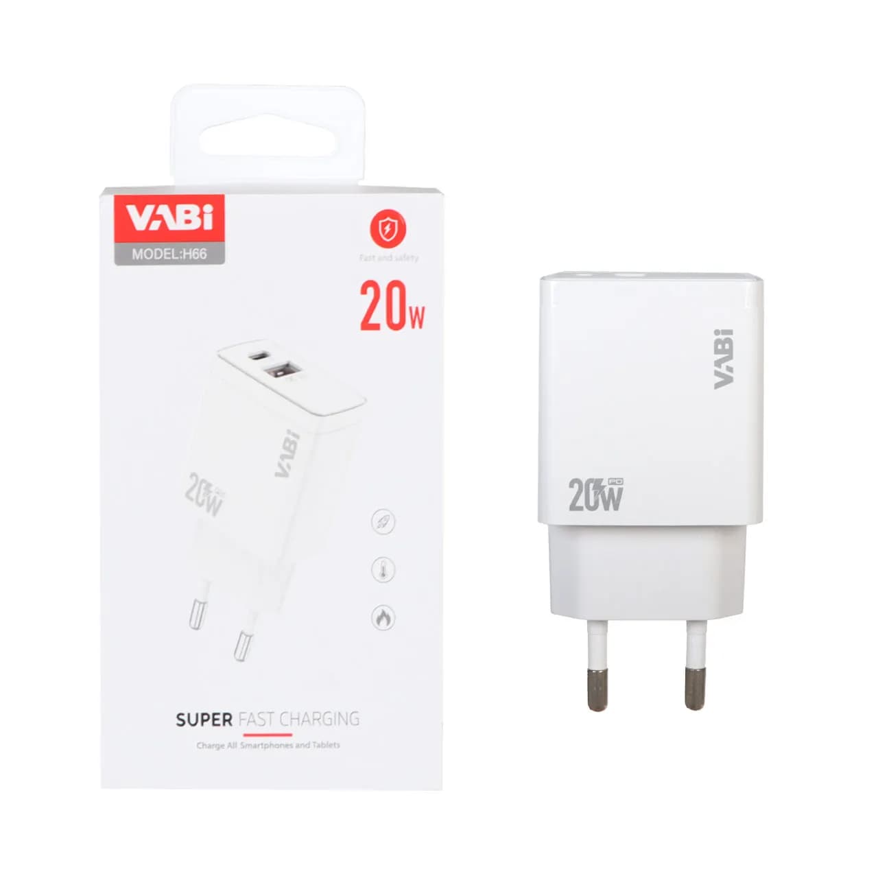 شارژر دیواری فست دو پورت VABI مدل H66 20W — تصویر ۹