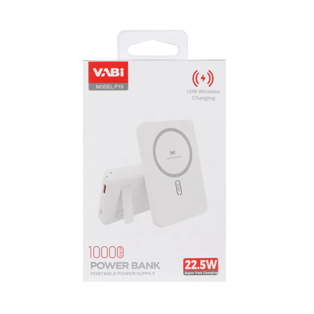 پاوربانک وایرلس سوپر فست شارژ 22.5W مگ سیف VABI 10000mAh مدل P19 — تصویر ۹
