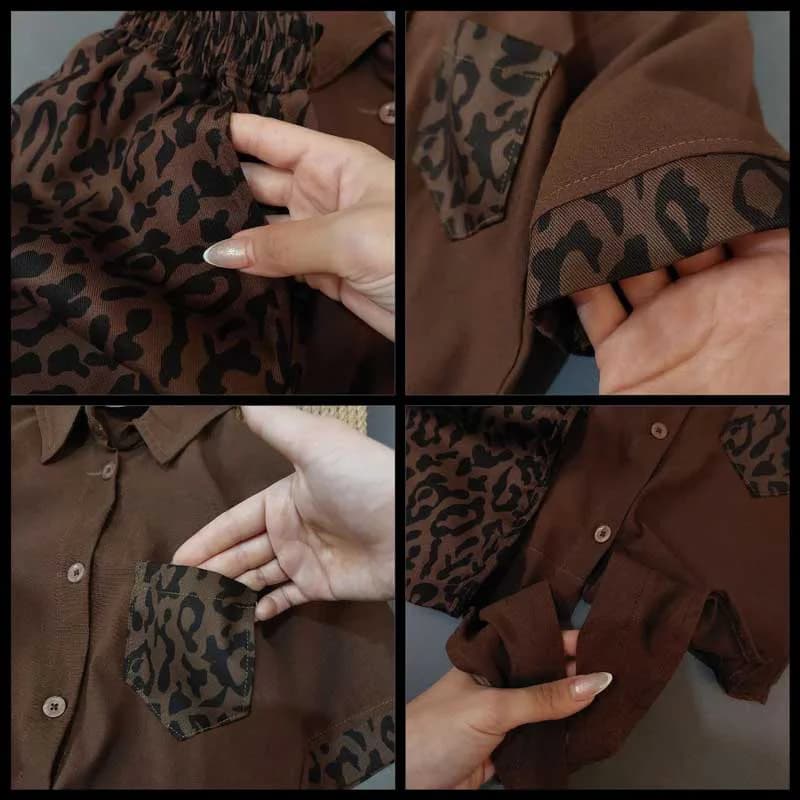 شومیز شلوار پلنگی ست مادر و دختر — تصویر ۷