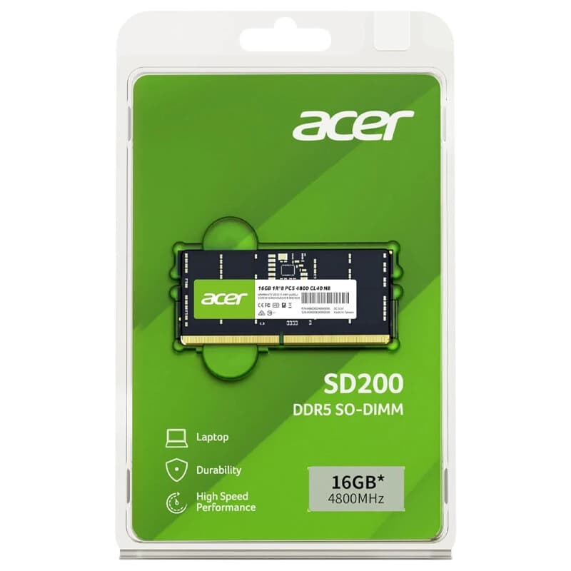 رم لپ تاپ ایسر Acer SD200 DDR5 16GB Single 4800MHz CL40 — تصویر ۲