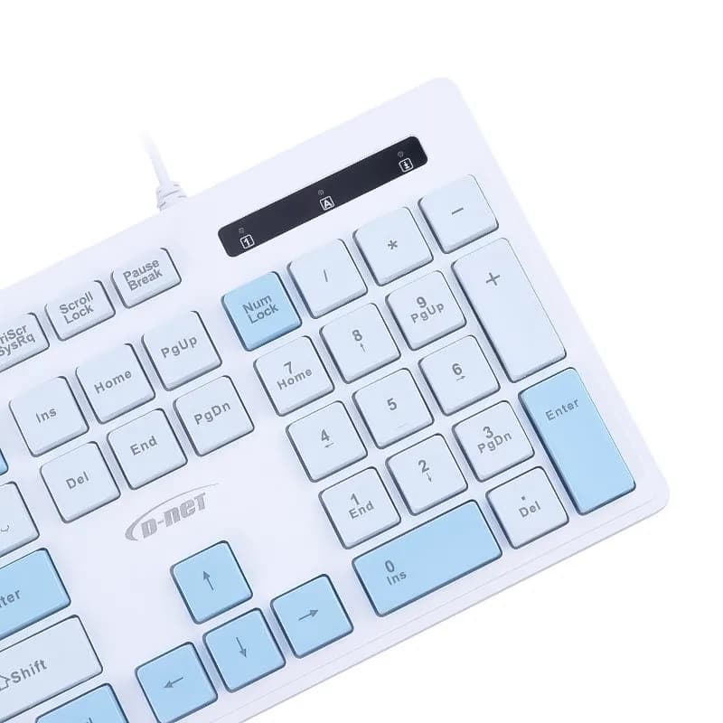 کیبورد سیم دار دی نت مدل D-Net DT-993 – آبی — تصویر ۸