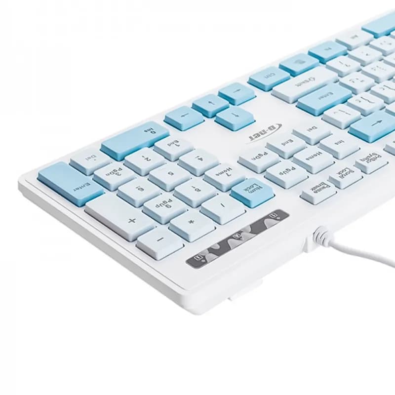 کیبورد سیم دار دی نت مدل D-Net DT-993 – آبی — تصویر ۹