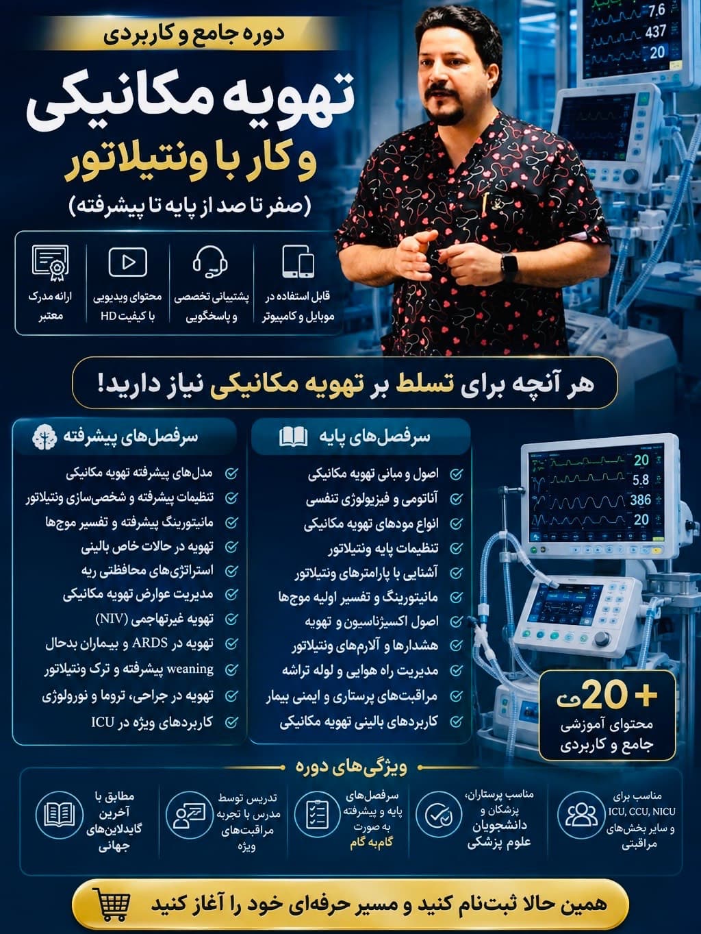 تهویه مکانیکی و کار با ونتیلاتور(Mechanical Ventilation)