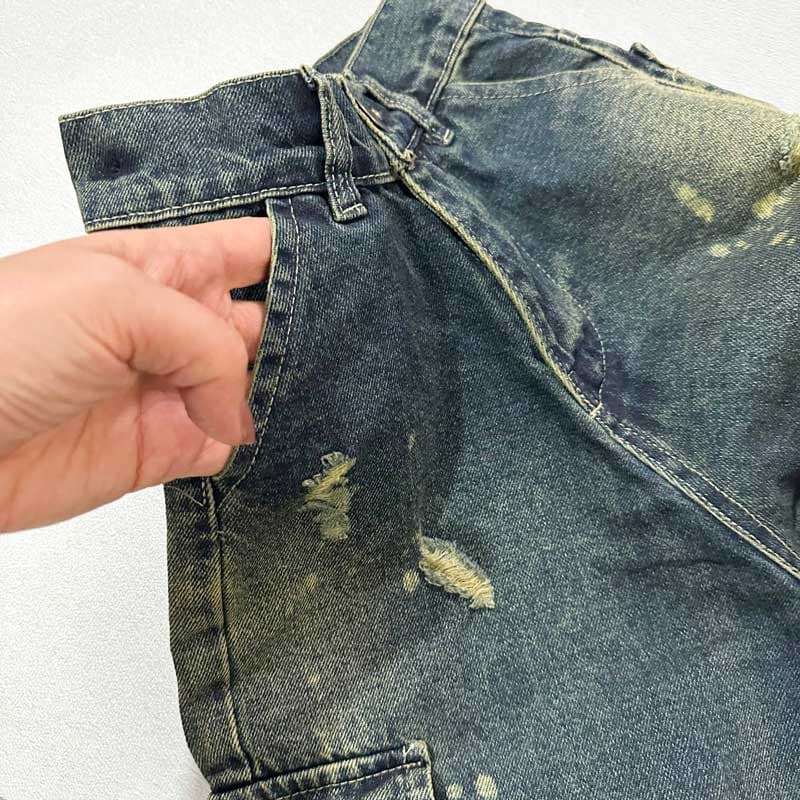 شلوار جین 8جیب بگ زاپ دار طرح رنگی دخترانه — تصویر ۱۰