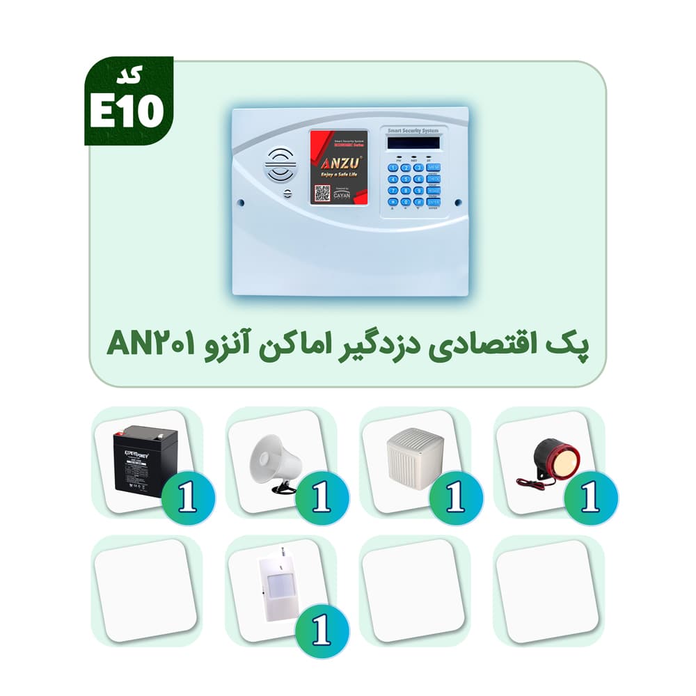 پک اقتصادی دزدگیر اماکن آنزو AN-201 مدل E10 — تصویر ۲