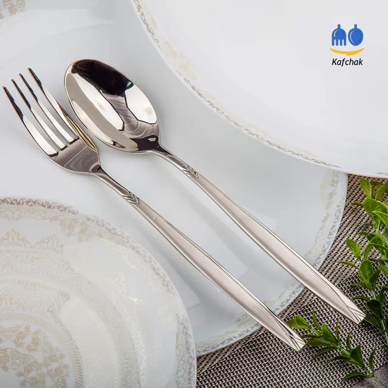 سرویس قاشق چنگال برند SG – مدل پرنس – استیل براق — تصویر ۵