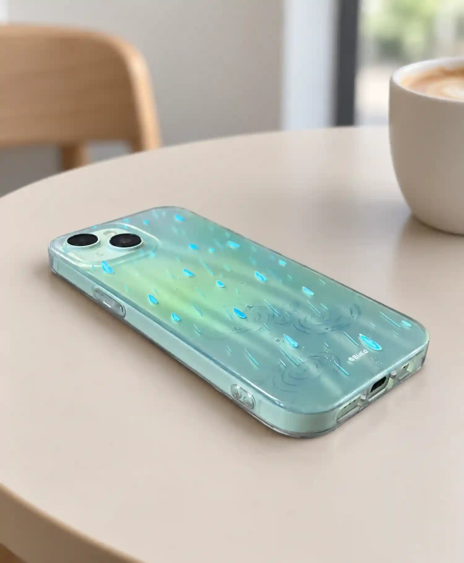 قاب دور شفاف IMD طرح باران گوشی موبایل Iphone 15 — تصویر ۳