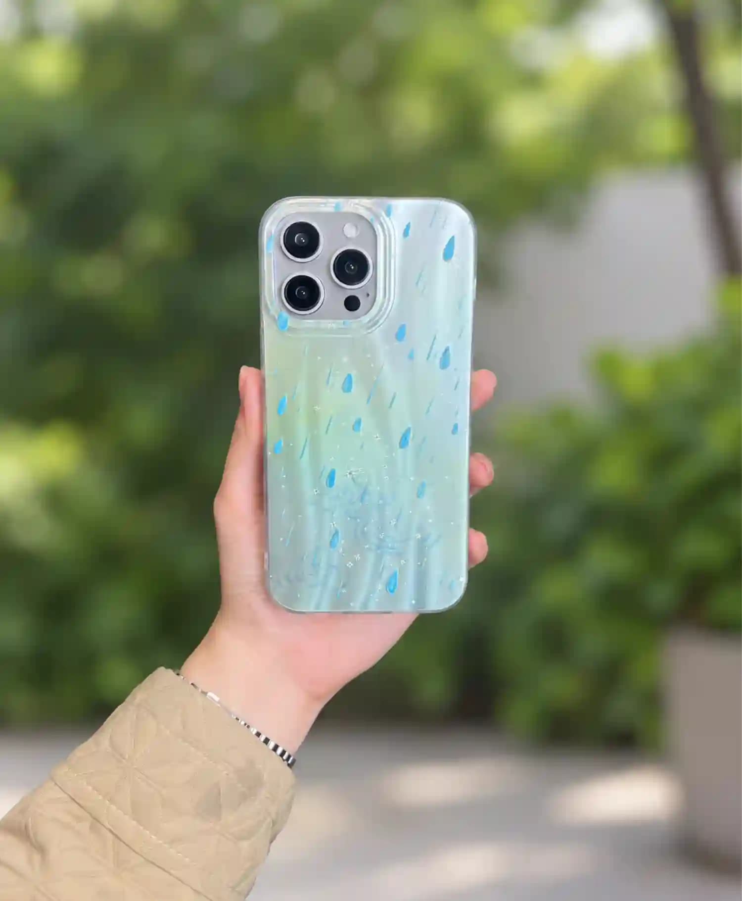 قاب دور شفاف IMD طرح باران گوشی موبایل Iphone 14 Pro Max — تصویر ۳