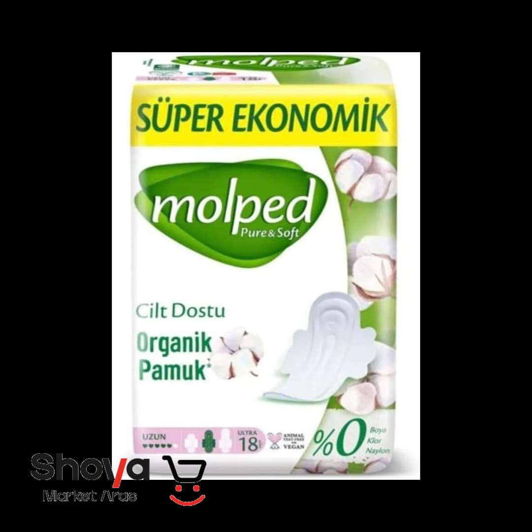 نوار بهداشتی مولپد Molped مدل Pure & Soft سایز بلند بسته 18 عددی — تصویر ۷