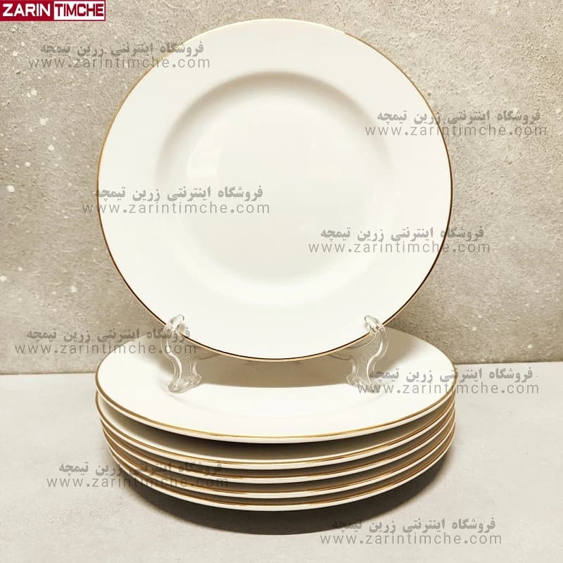پیش دستی میوه خوری چینی زرین مدل زرین لب طلایی — تصویر ۳