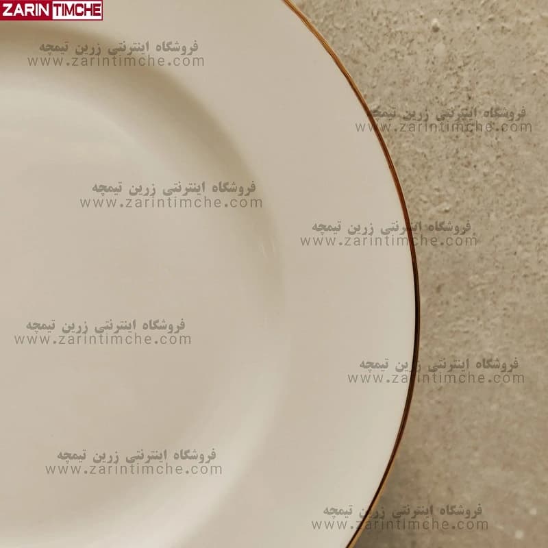 پیش دستی میوه خوری چینی زرین مدل زرین لب طلایی — تصویر ۲