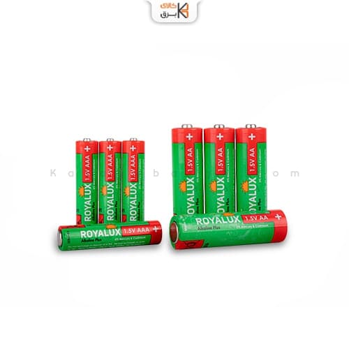 باتری قلمی و نیم قلمی Plus Alkaline رویالوکس (پارس شعاع) بسته 2عددی — تصویر ۶