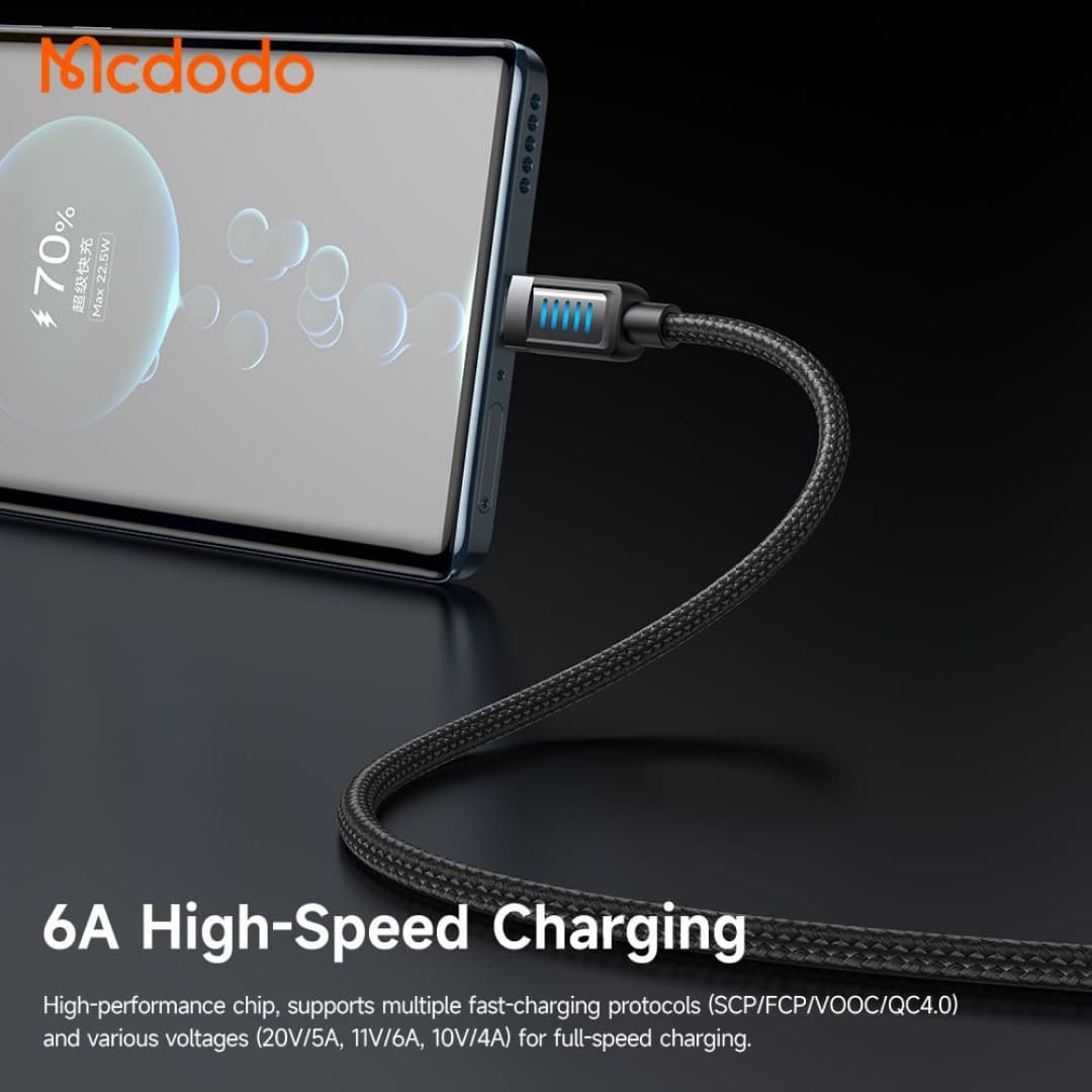 کابل شارژ سریع USB به تایپ سی 6 آمپر مک دودو مدل Mcdodo CA-033 — تصویر ۱۲