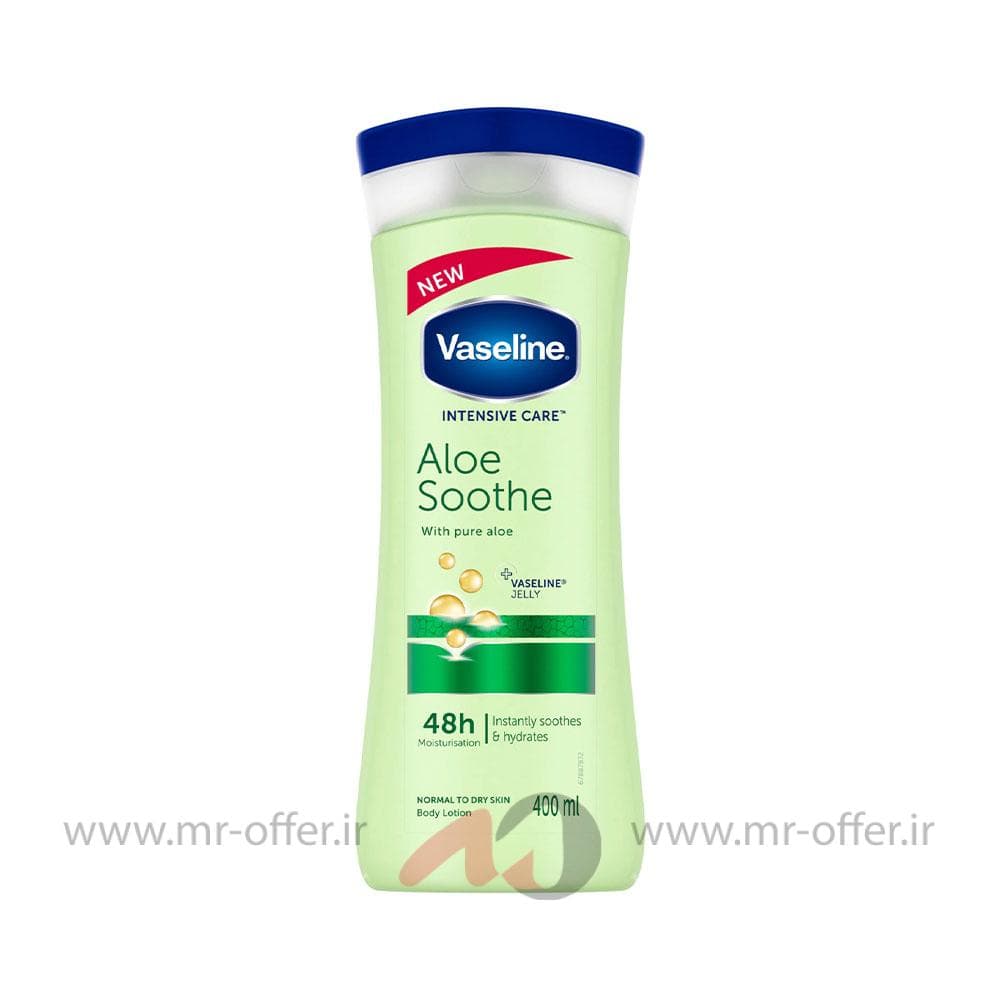 لوسیون بدن وازلین مدل Aloe Soothe حجم 400 میلی لیتر — تصویر ۳