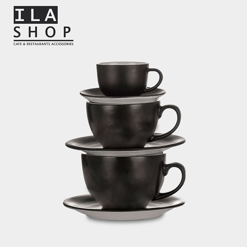 فنجان نعلبکی اسپرسو مشکی مات شش عددی ایلا — تصویر ۶