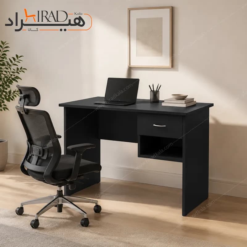 میز تحریر سفید تک کشو با محفظه باز هیراد مدل T221 — تصویر ۳