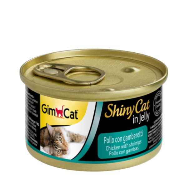 کنسرو گربه شاینی با مرغ و میگو جیم کت Chicken & Shrimps