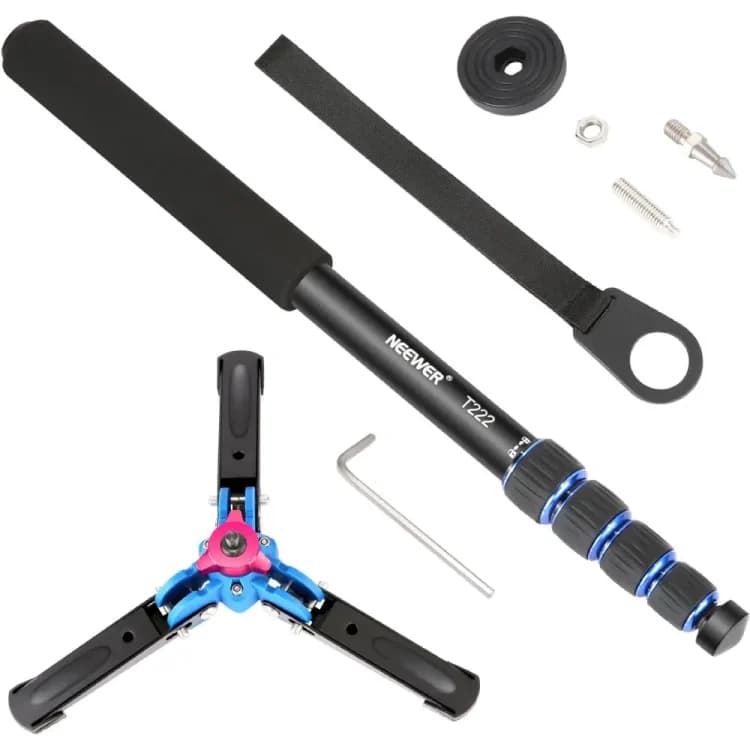 تک پایه نیور NEEWER T222 NEW VERSION ALUMINUM ALLOY TRIPOD MONOPOD+STAND BASE — تصویر ۶