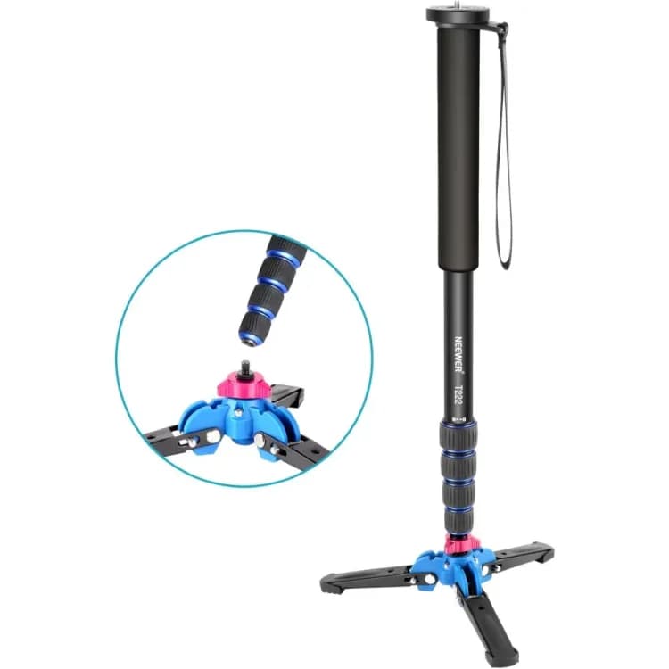 تک پایه نیور NEEWER T222 NEW VERSION ALUMINUM ALLOY TRIPOD MONOPOD+STAND BASE — تصویر ۵